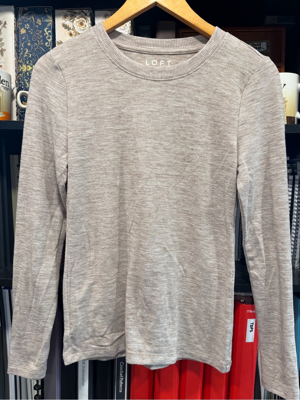 LOFT Men's Crewneck Sweater in Heather Taupe